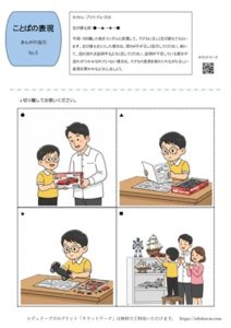 プラモデル作りのまんがを説明する